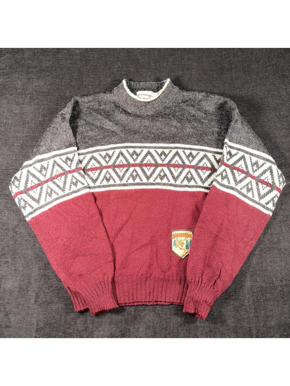 McGregor Large Colorblock Acrylic Pullover Sweater with Patch